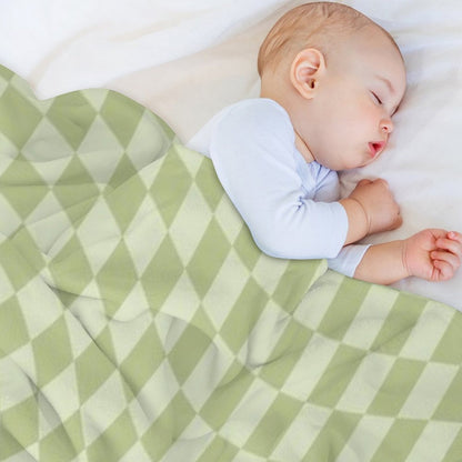 Trippy Swirl  Green Throw Blanket