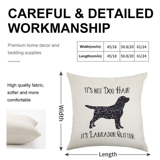 It's Not Dog Hair , Its Labrador Glitter Linen Throw Pillow Cover