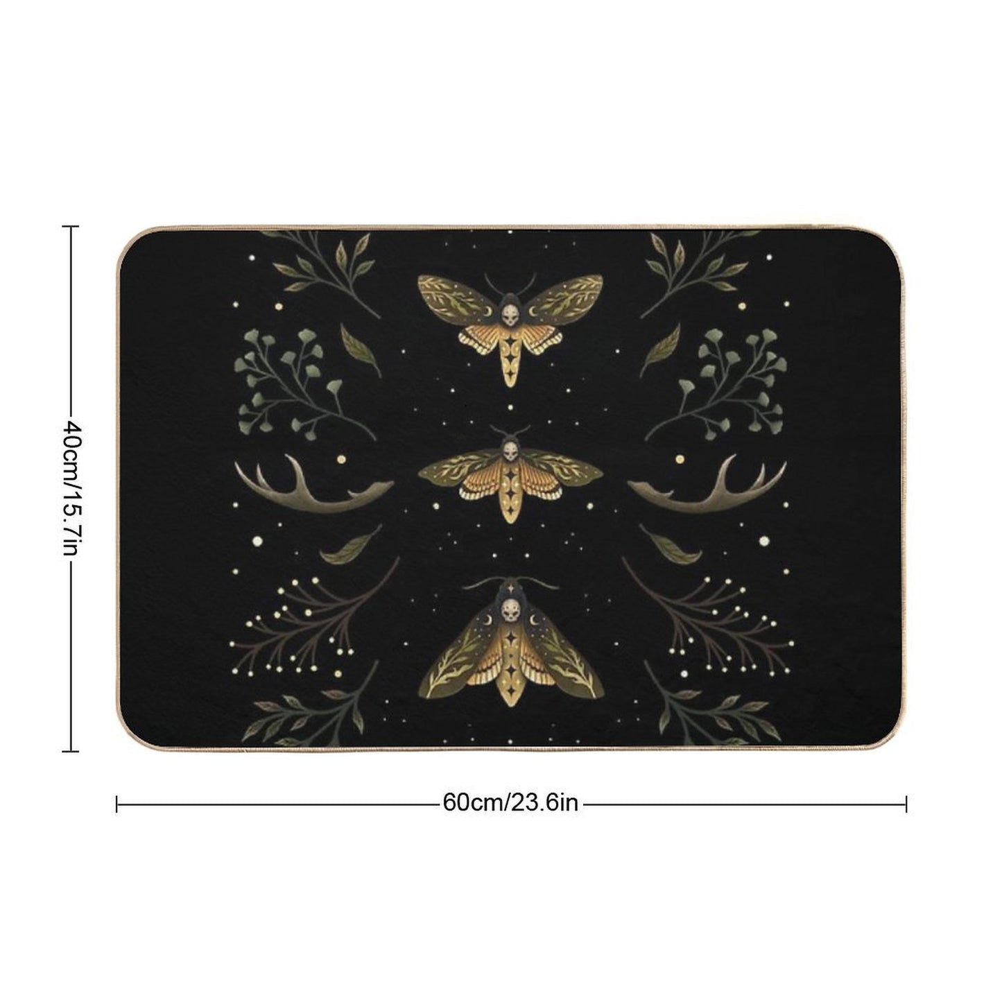Death Head Moths Night Bath Mat