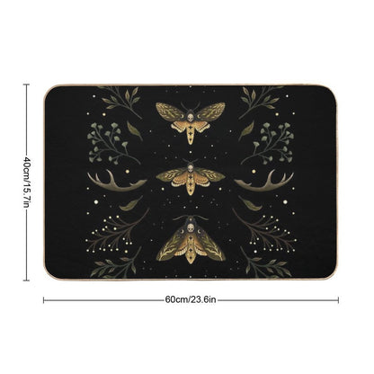 Death Head Moths Night Bath Mat