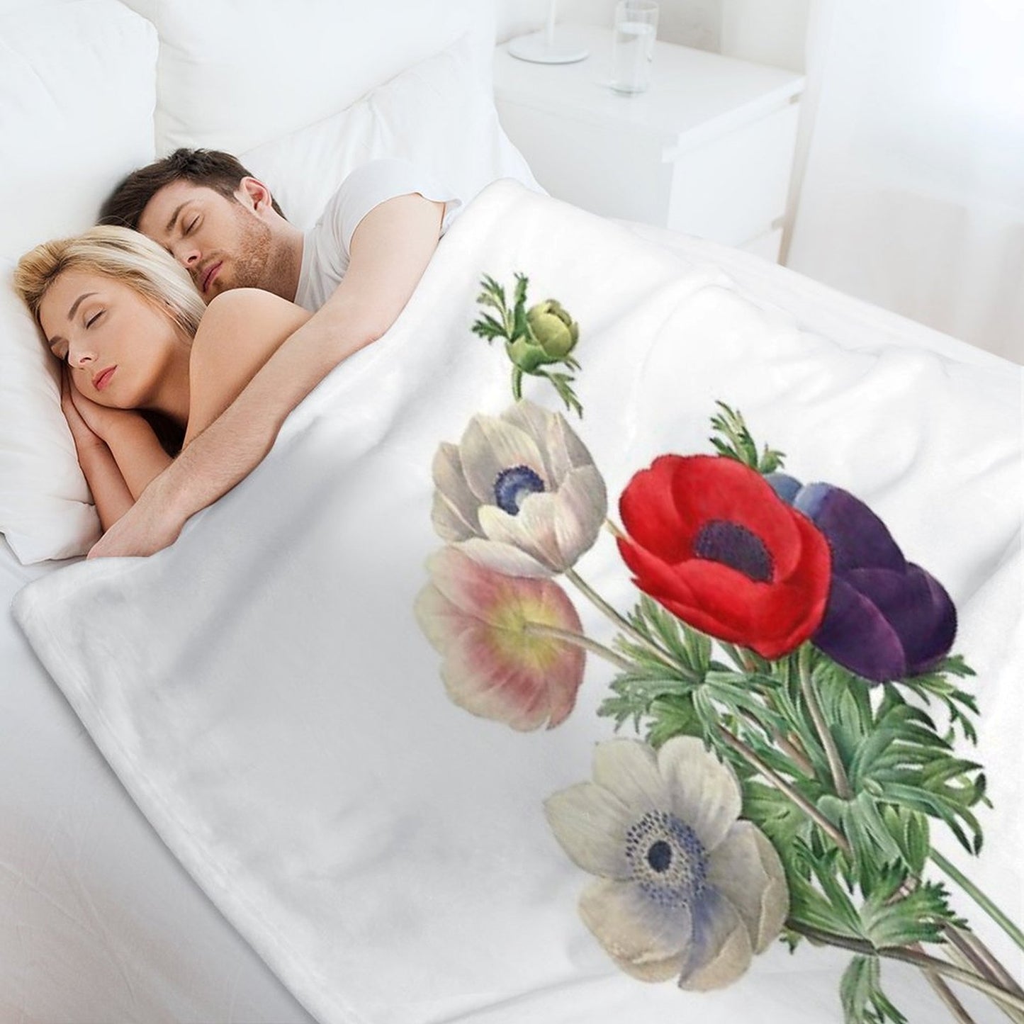 Anemone Illustration Throw Blanket