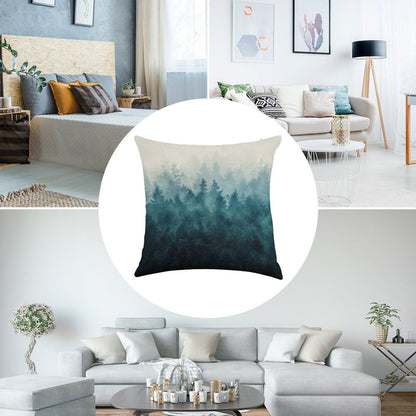 The Heart Of My Heart  So Far From Home In A Misty Foggy Fall Wilderness Forest Linen Throw Pillow Cover