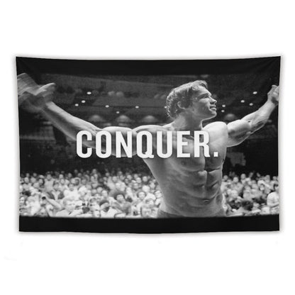 Arnold Schwarzenegger Conquer Tapestry