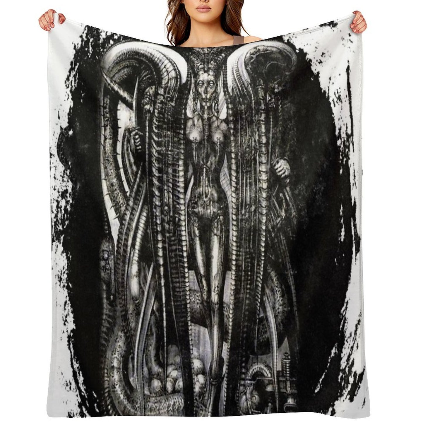 HR Giger Lilith Steampunk Throw Blanket