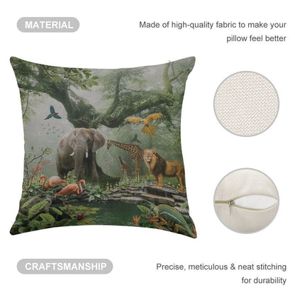 PROJECT PARADISE Linen Throw Pillow Cover