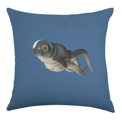 CuteFish Linen Throw Pillow Cover