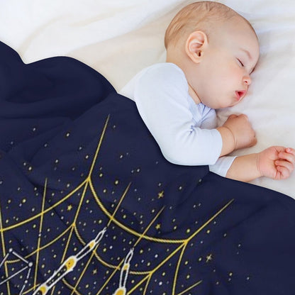 Celestial Spider on Starry Web Throw Blanket