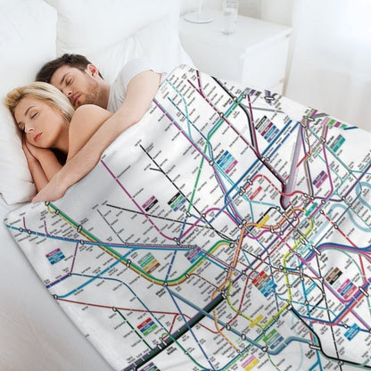 London AllRail Map Throw Blanket