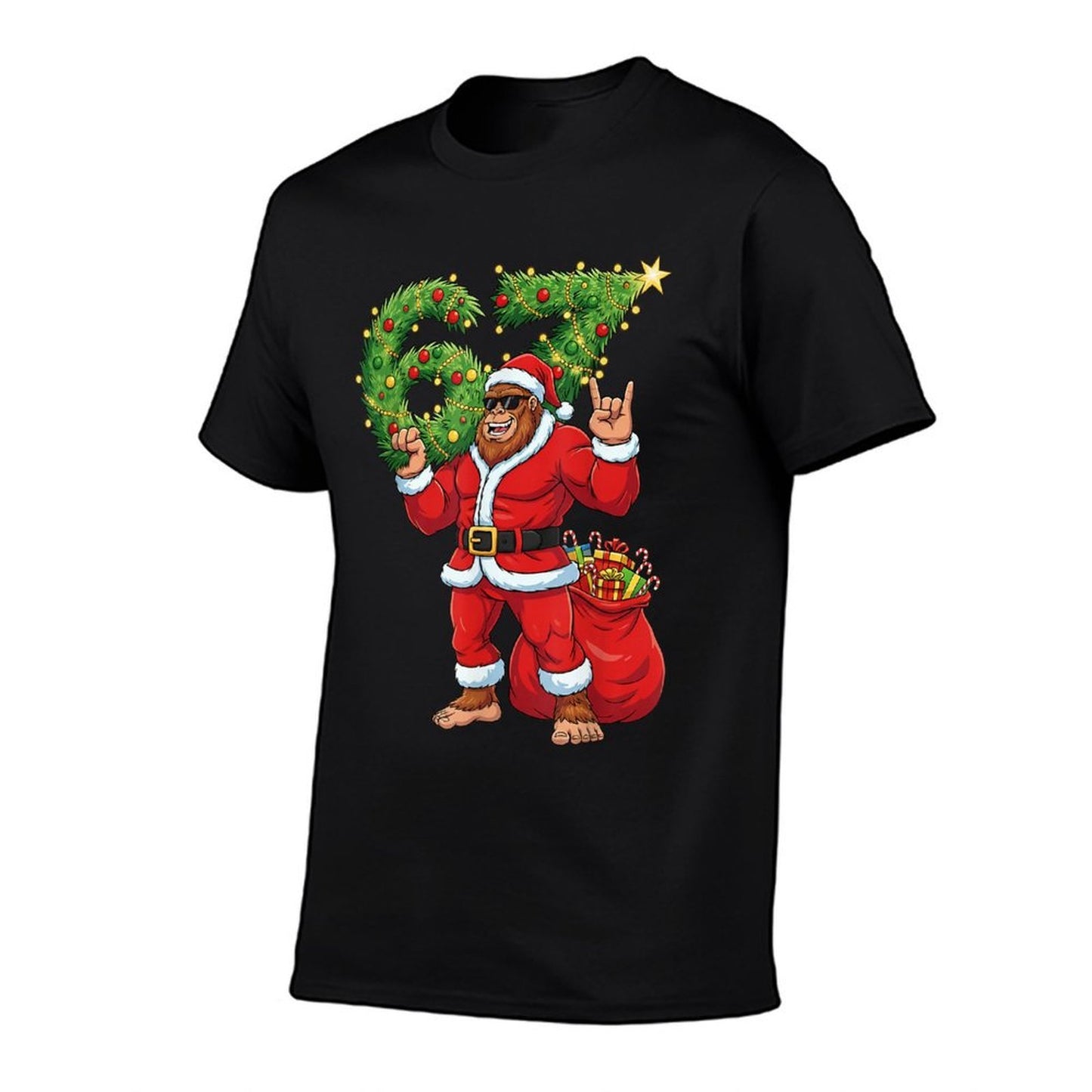 Santa Bigfoot 67 Meme Six Seven 6 7 Funny Bigfoot Xmas 67  Odor-resistant T-Shirt