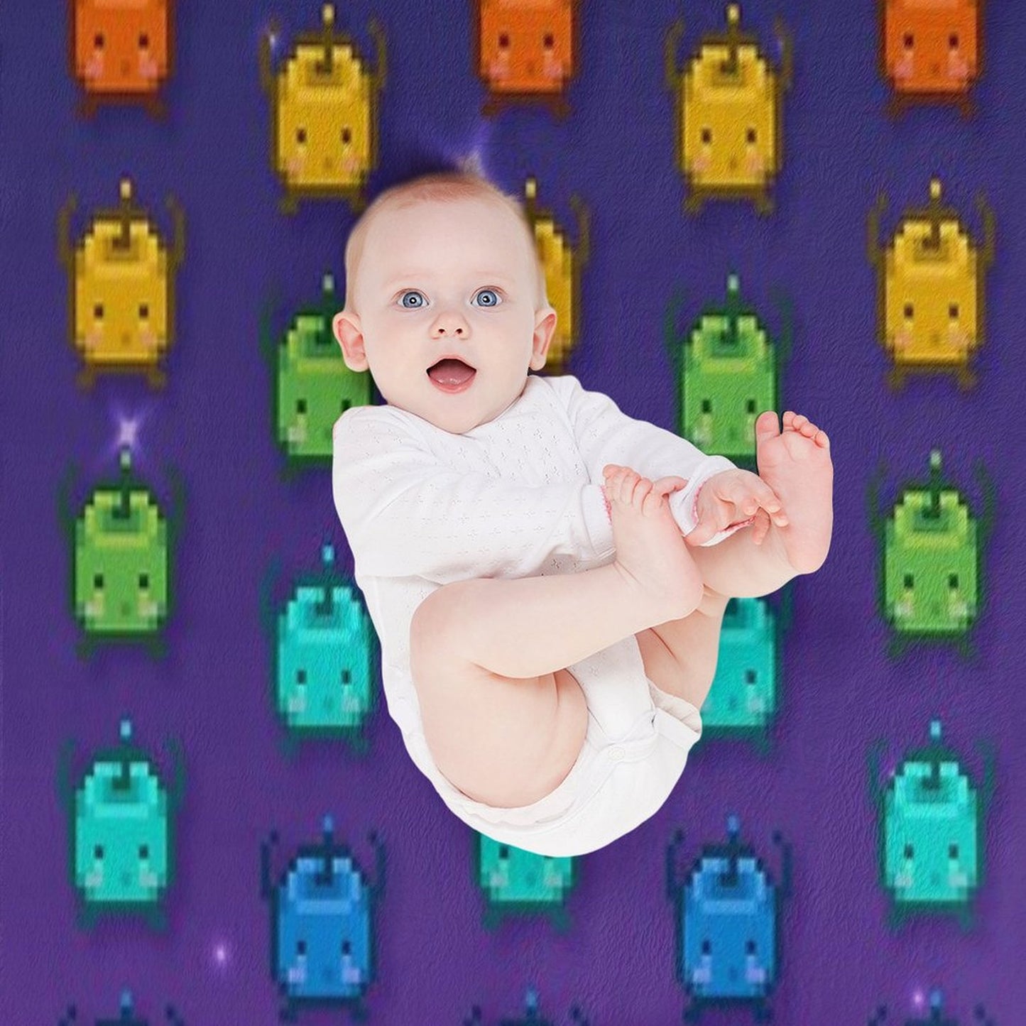 Stardew Valley Rainbow Junimos Throw Blanket