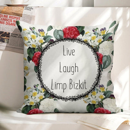 Live Laugh Limp Bizkit Linen Throw Pillow Cover