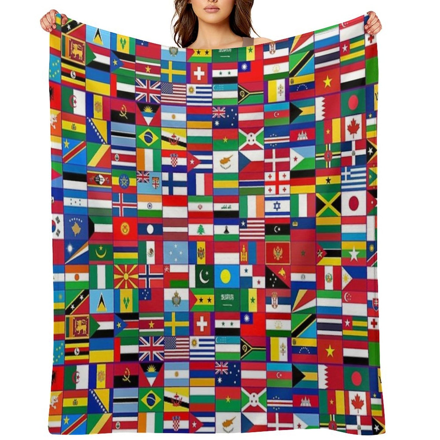 World Flags Throw Blanket