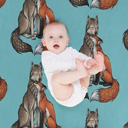 Wolf & Fox Throw Blanket