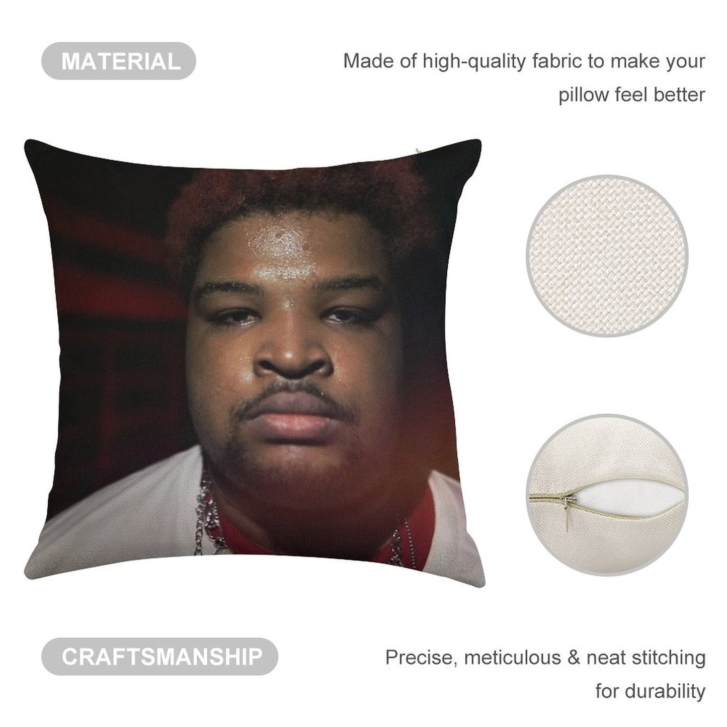 Mario Judah Looking FIRE Linen Throw Pillow Cover