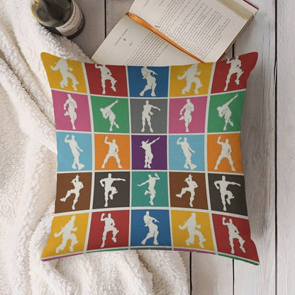 Battle Royale Victory Dance Rainbow Lattice Funny Linen Throw Pillow Cover