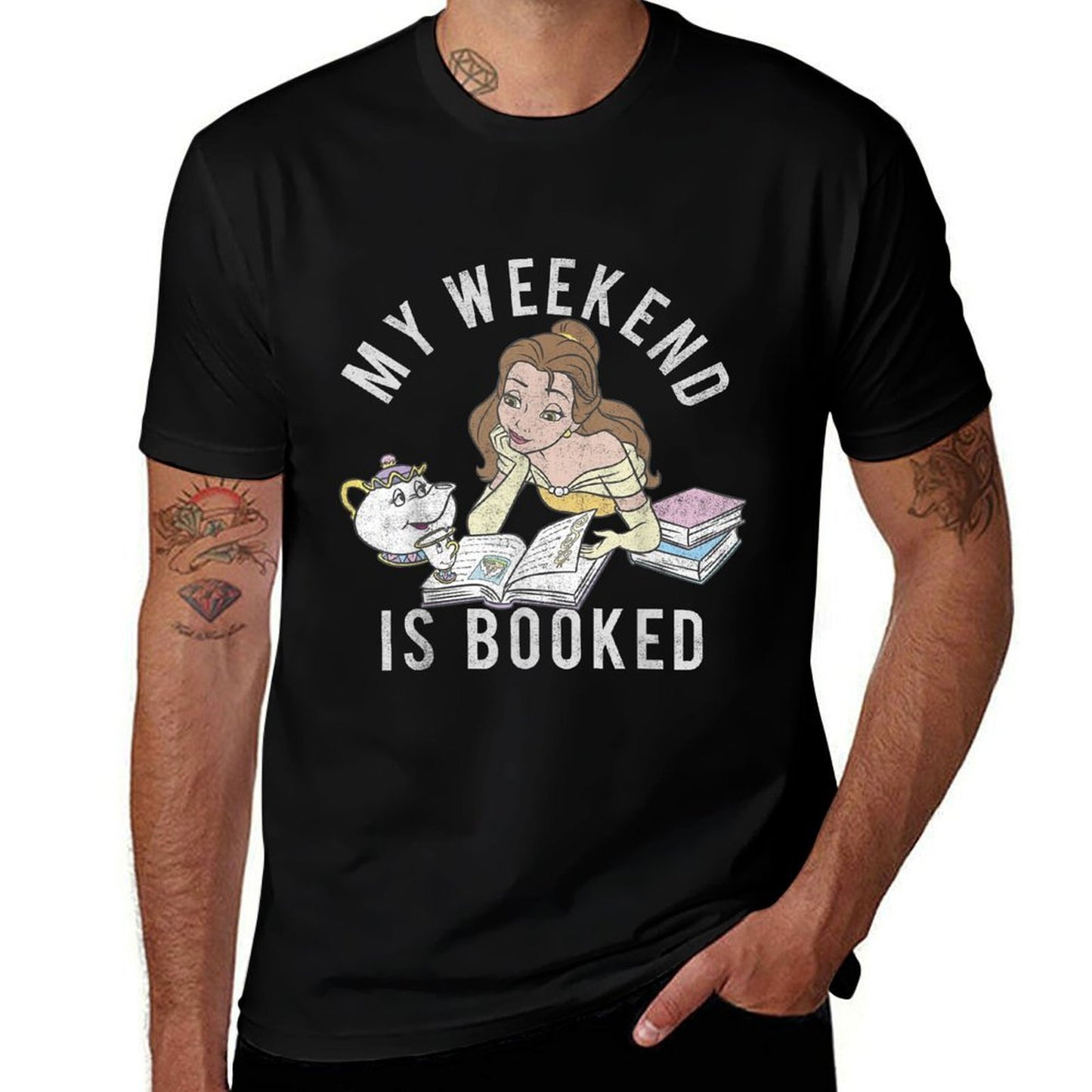 Disney Beauty And The Beast Belle My Weekend Is Booked Small  Relaxed-fit T-Shirt