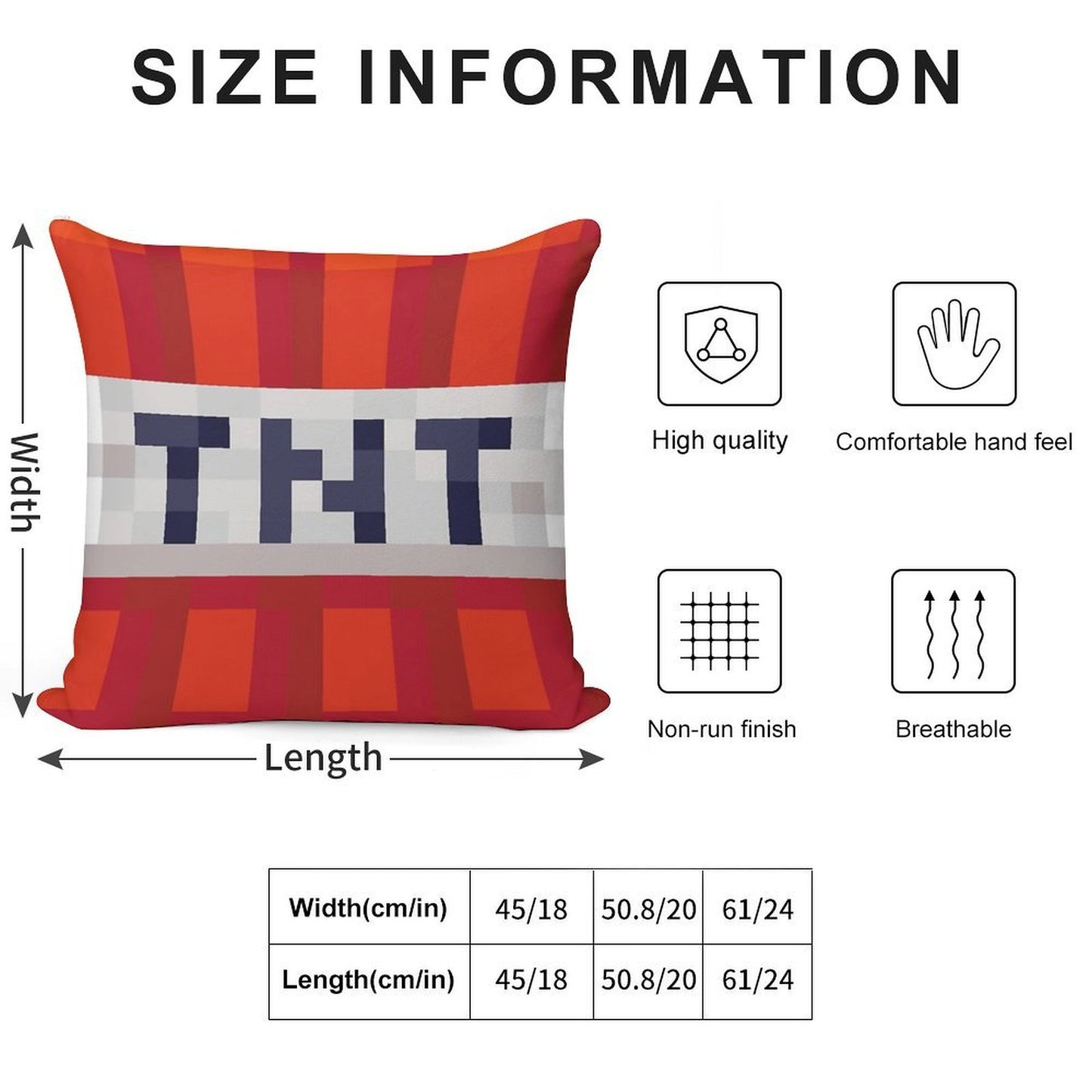 Minecraft TNT Block Soft Bedroom Essential Throw Pillow
