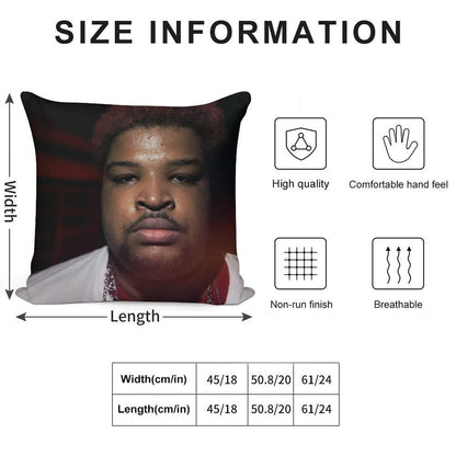 Mario Judah Looking FIRE Soft Reinforced Edging Throw Pillow