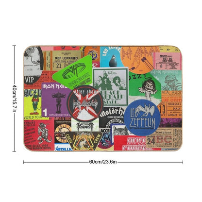 I Miss Concerts - Hard Rock And Heavy Metal Ticket Stubs And Backstage Passes Bath Mat