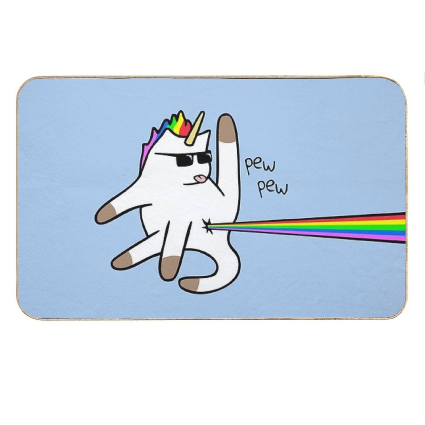 Unicorn Cat Rainbow Butt Laser Bath Mat