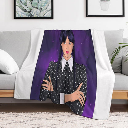 Wednesday Addams Jenna Ortega Throw Blanket
