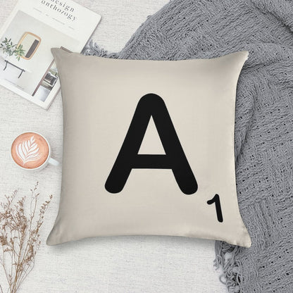 Scrabble Tile A Soft Shrink-Resistant Throw Pillow