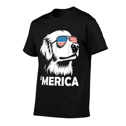 Golden Retriever 4th of July Merica T-Shirt