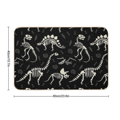 Dinosaur Fossils in Black Bath Mat