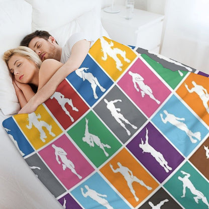Battle Royale Victory Dance Rainbow Lattice Funny Throw Blanket