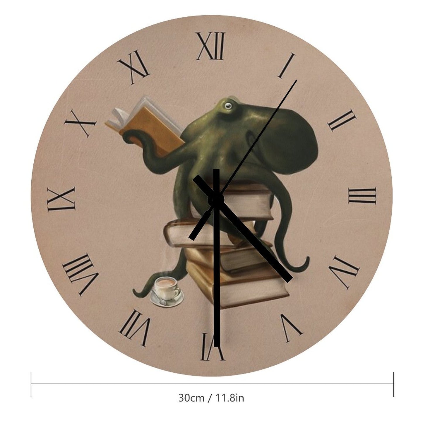Well-Read Octopus Wall Clock