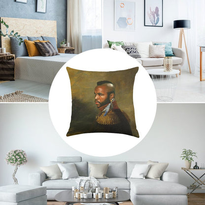 Mr. T - Replaceface Linen Throw Pillow Cover
