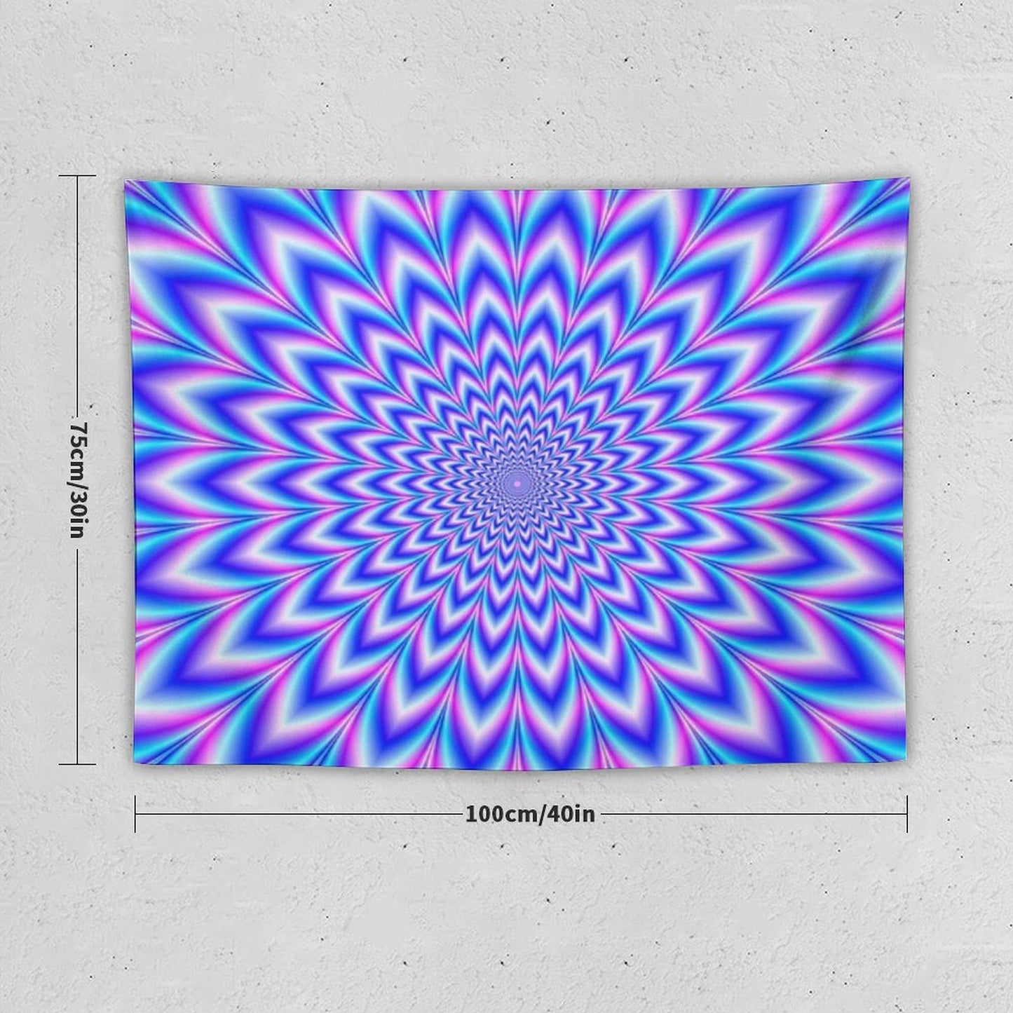 Psychedelic Pulse in Blue And Pink Tapestry