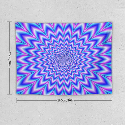 Psychedelic Pulse in Blue And Pink Tapestry