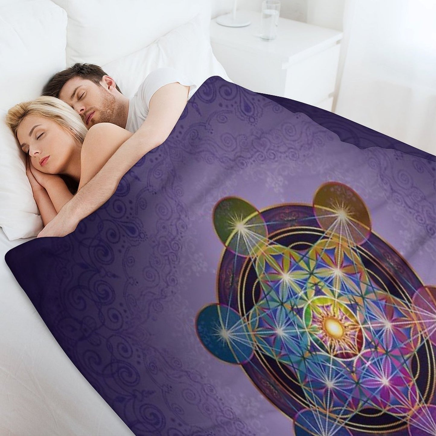 Metatron's Cube Merkabah Throw Blanket