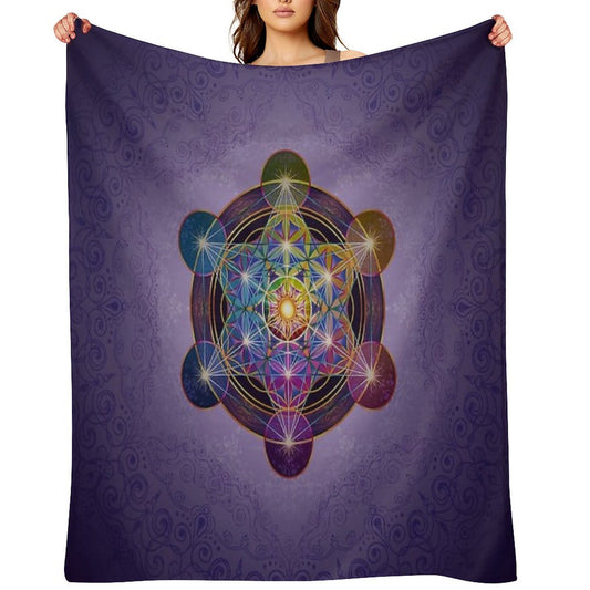 Metatron's Cube Merkabah Throw Blanket