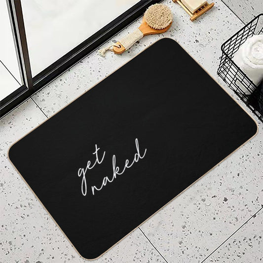 Get Naked, Black And White Bath Mat