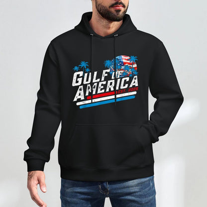 Retro Gulf Of USA America Est 2025 American Gulf Mexico Shape Retention Hoodie