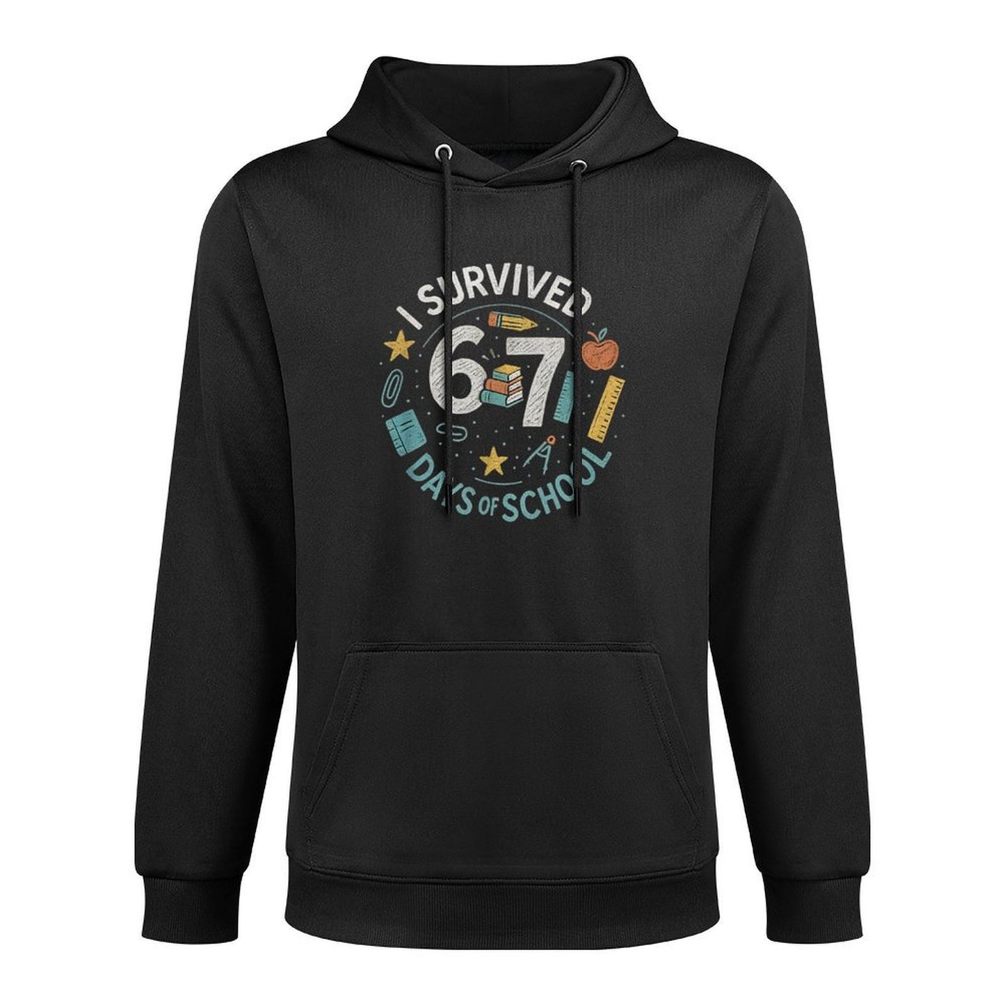 I Survived 6 7 Days of School – Funny 67 Meme Chalkboard Moisture-Wicking Hoodie