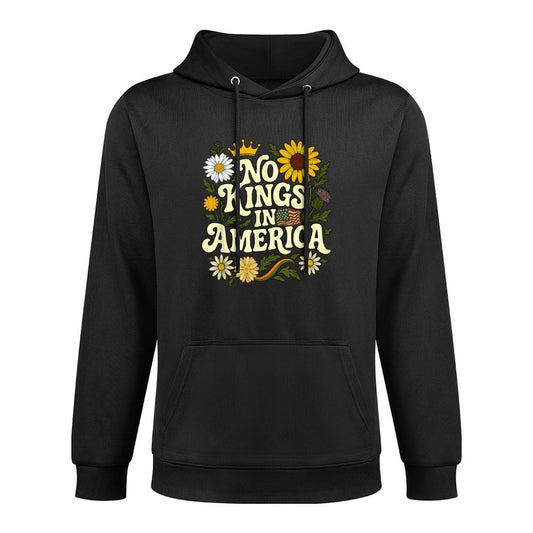 No King In American Retro Floral 70s Democracy Women Customizable Surface Hoodie