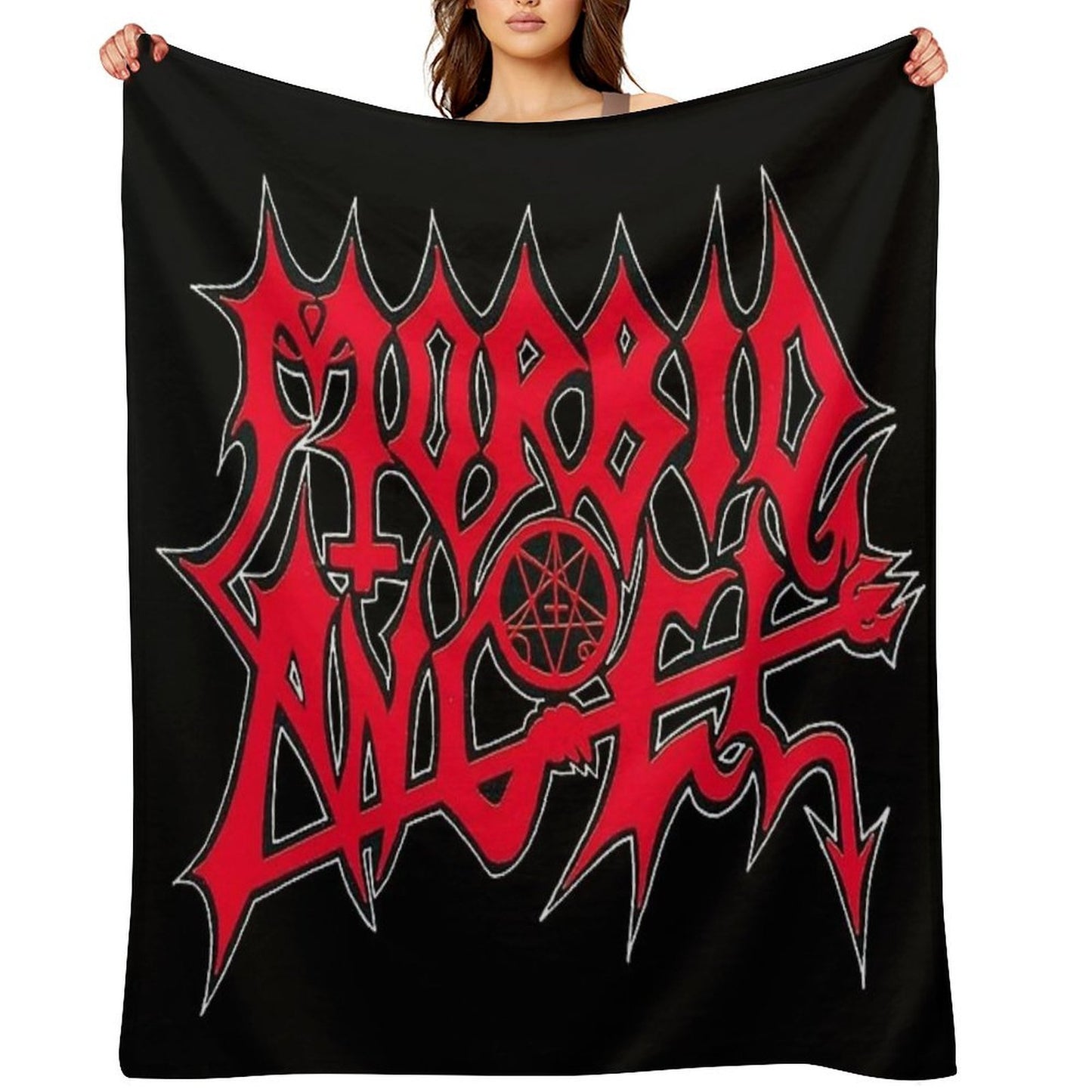 Morbid Angel Red Logo Art Throw Blanket