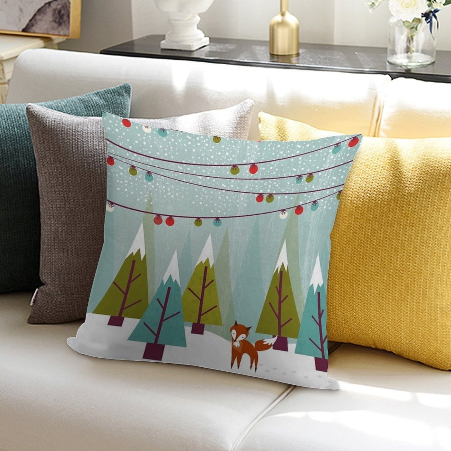 Winter Soft Anti-Pilling Throw Pillow