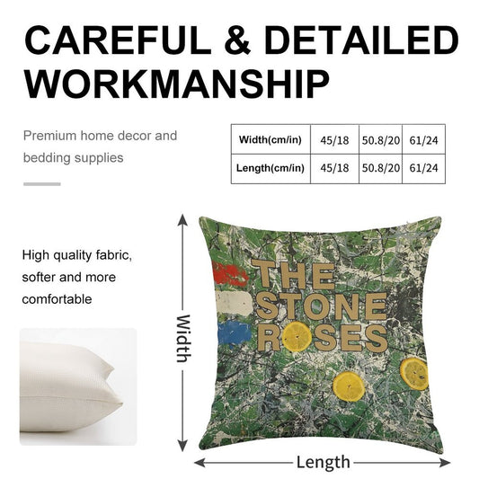 The Three Yellow Linen Throw Pillow Cover