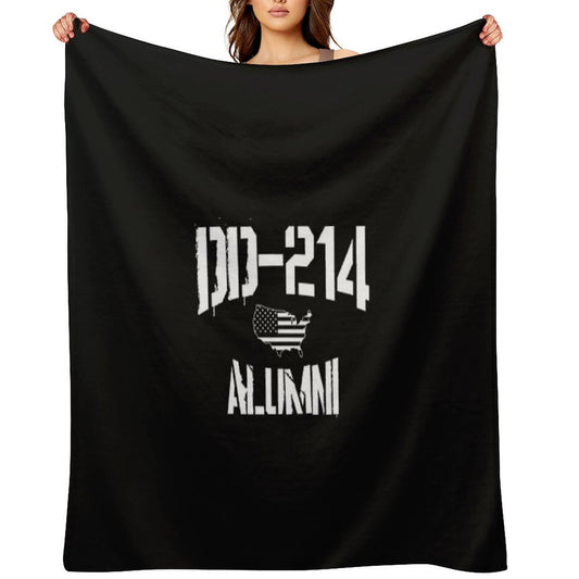 DD-214 Alumni Veteran Appreciation Gift US Flag Throw Blanket