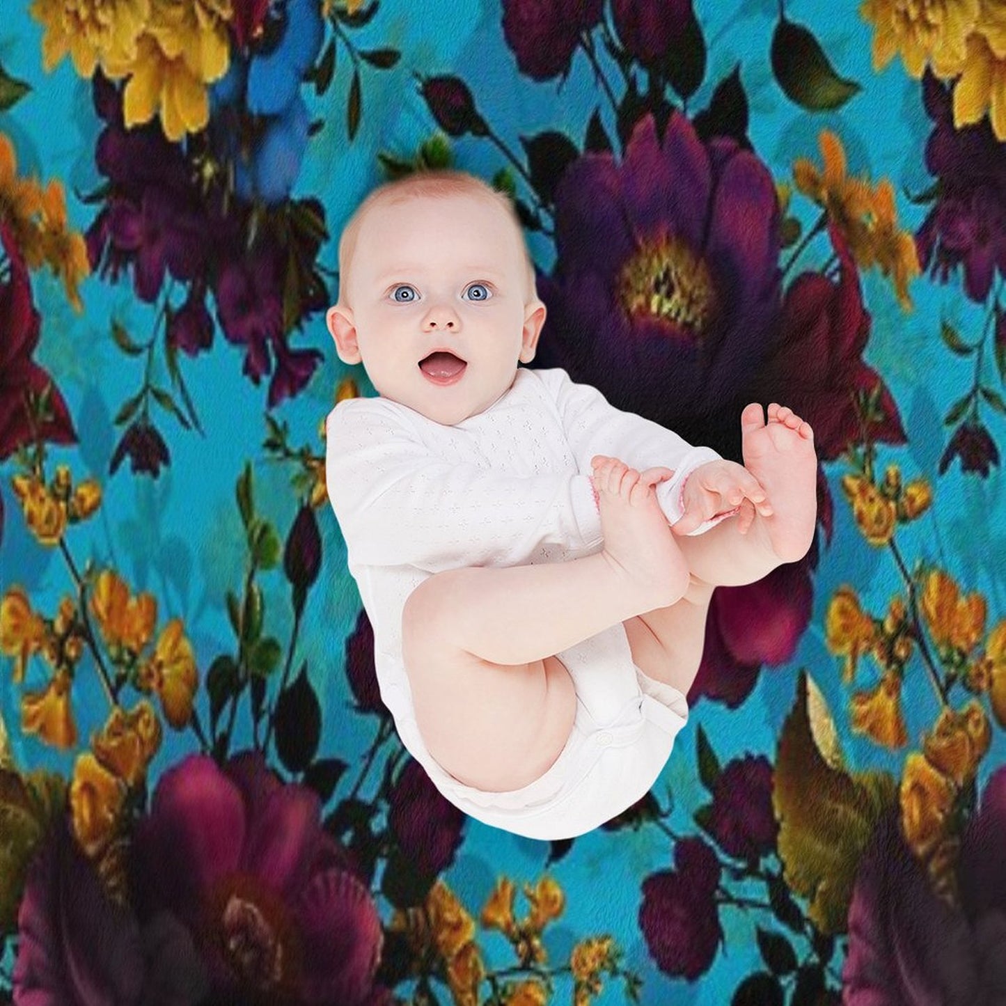 Moody Florals - Mystic Botanical Night Garden 13 Nightgarden Throw Blanket