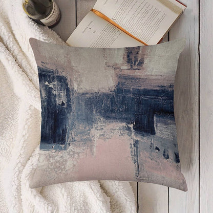 Pink And Navy 2 Linen Throw Pillow Cover