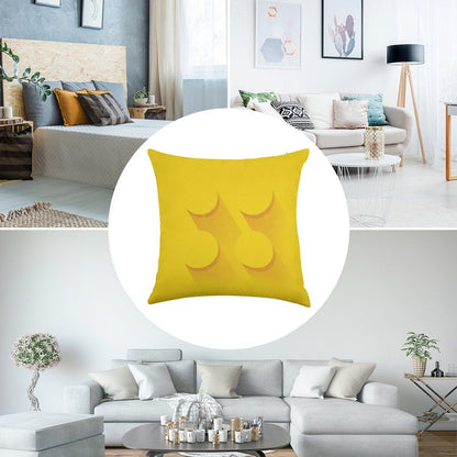 Yellow Brick Linen Throw Pillow Cover