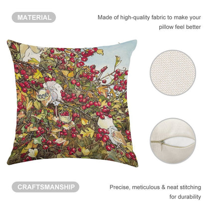 The Blackthorn Bush Linen Throw Pillow Cover