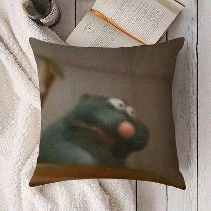 Remy Ratatouille Meme Linen Throw Pillow Cover