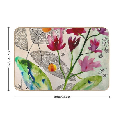 Botanical Composition  Non-Slip Bath Mat