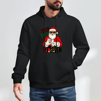 Funny Santa Says Six Seven Christmas 67 Meme Xmas Men Kids Shape Retention Hoodie